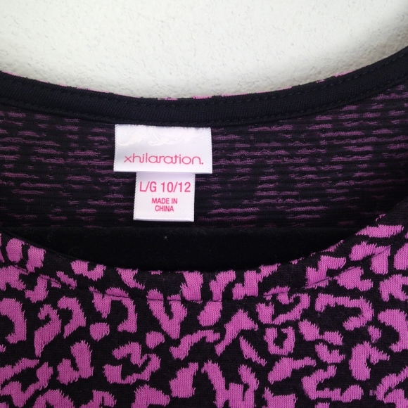 Xhilaration Fuchsia and Black Pattern Mini Dress - Picture 4 of 6